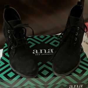 Black Suede Tie Booties